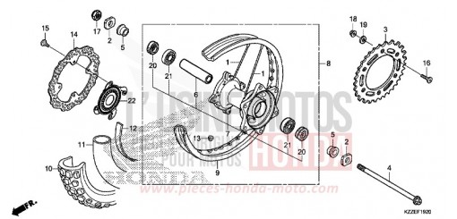 ROUE ARRIERE CRF250RLAH de 2017